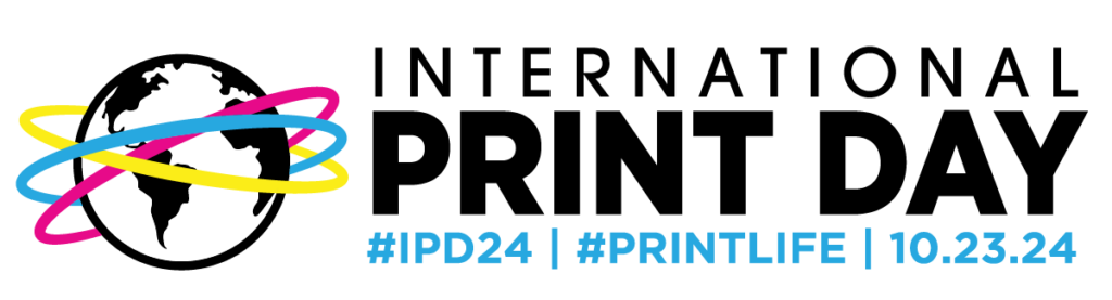 multicolor rings around earth International Print Day 2024 celebrating #PrintLife